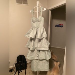 Custom made, sage green prom dress. Brand new, never worn.Nice material,quality!